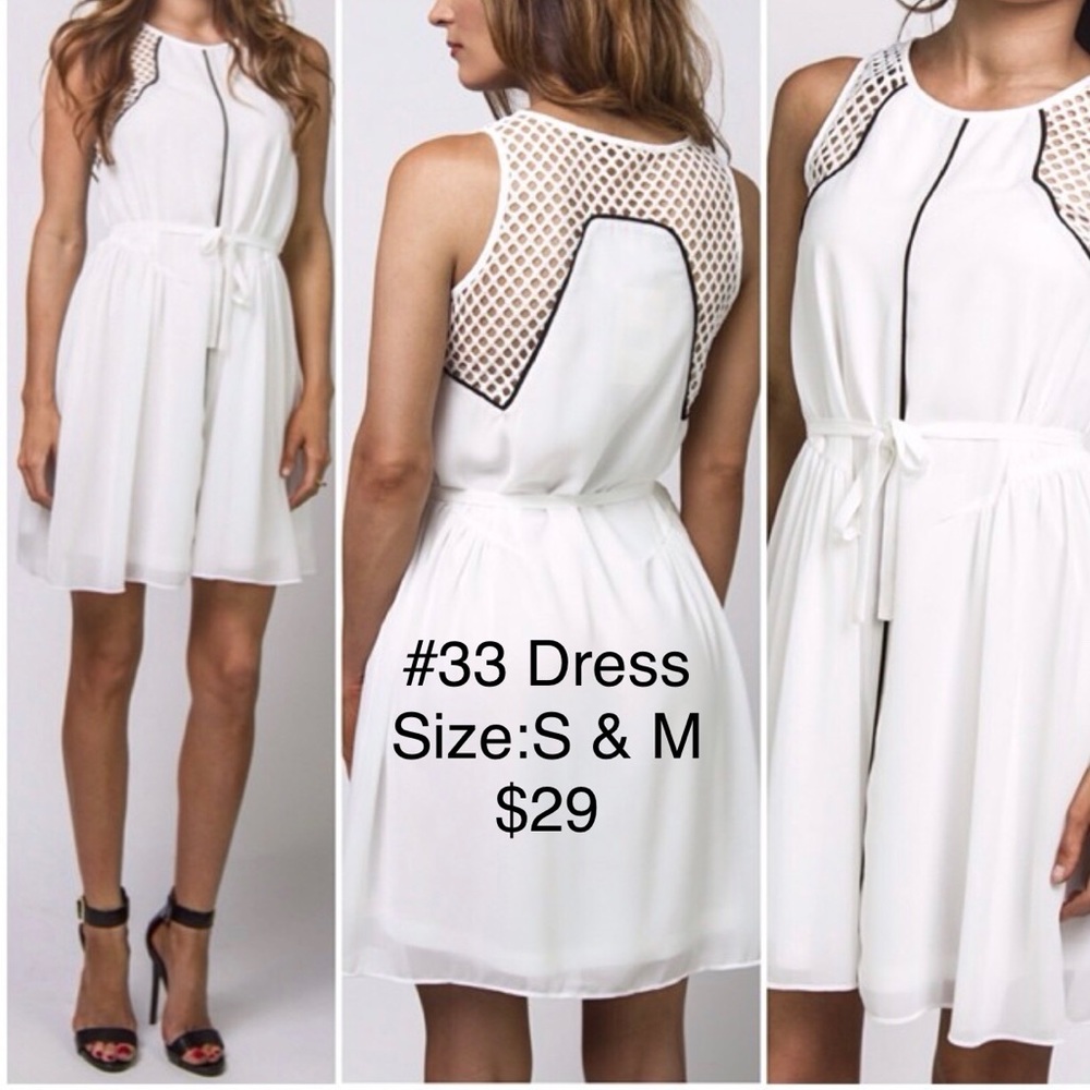 White & Black Tie Dress